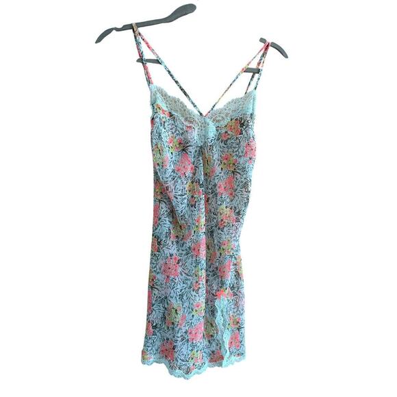 Victoria's Secret Other - Y2K Victoria’s Secret Floral Mesh Slip Nightgown Lace Trim Medium M